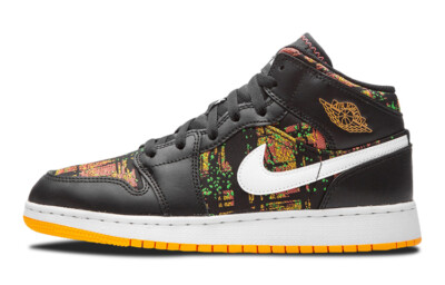 Jordan 1 Mid GS Black Laser Orange  555112-003-image