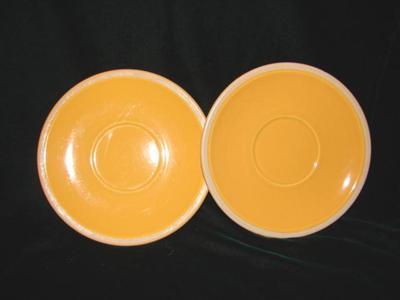Vintage Two Metlox Impressions Orange Poppytrail Saucer    2 saucers -image