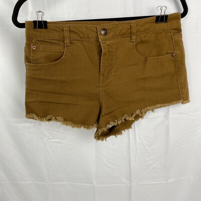 Forever 21 Womens Denim Burnt Orange Shorts Size 28 Cutoff fray-image