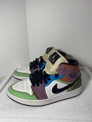 NIKE Air Jordan 1 Lightbulb Mid SE Multi Color CW1140-100 Womens Size 7.5-image