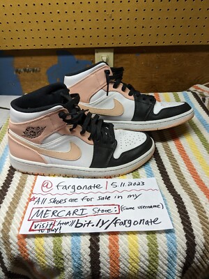 EUC  Jordan 1 Mid Crimson Tint - Men's Size 10 - 554724-133-image