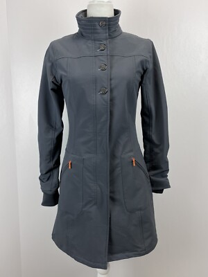 Women’s Title Nine Soft Shell Jacket Sz XS VGUC Grey Orange Mid Length Modern-image