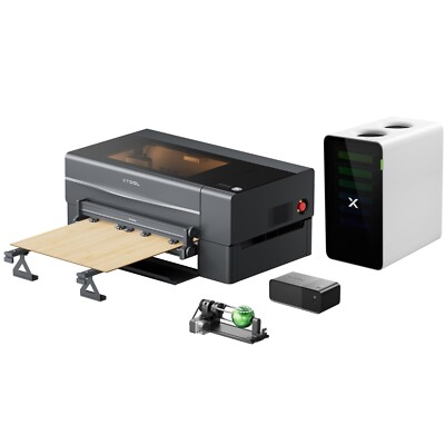 xTool P2S 55W CO2 Laser Cutter with Riser Base, Conveyor, RA2 Pro, AP2 Purifier-image