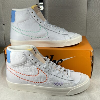 Nike Blazer Mid 77 DX2350-100 White Leather Sneaker Shoes Unisex Size W 10 M 8.5-image