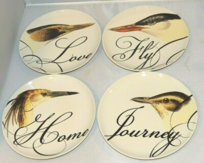 Creative Co-Op Wildlife Birds Home Fly Love Journey Stoneware Plate 8