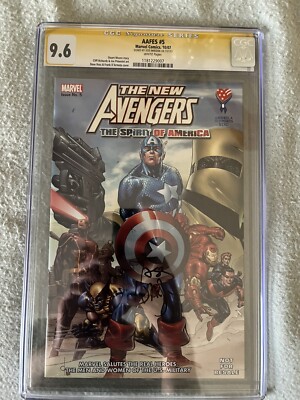 AAFES 5 New Avengers The Spirit of America, Marvel CGC 9.6 Signed by Joss Whedon-image