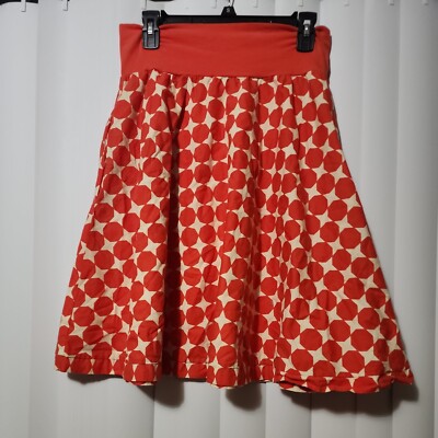Orangyporangy Orange Skirt Small Batch Designs made in USA Pockets Stretch sz M-image