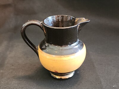  SCARCE STAFFORDSHIRE Mid Century   British Copper Luster Orange Pitcher 3
