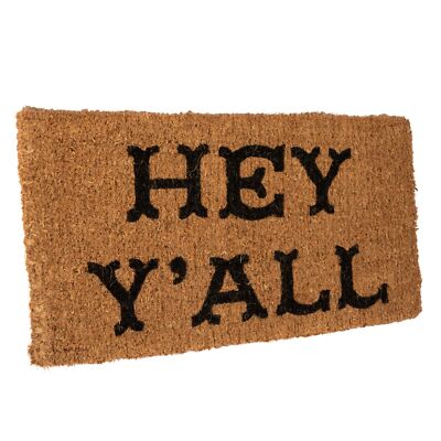 Creative Co-Op Natural Coir Hey Y'all Doormat-image