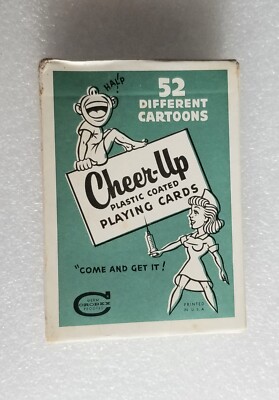 *TAX STAMP SEALED* Cheer-Up Creative Playing Cards Cartoons Medical Vintage-image