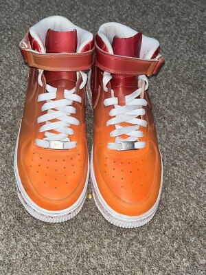 BIG KIDS' NIKE AIR FORCE 1 MID '07 LE CASUAL SHOES Custom Painted-image