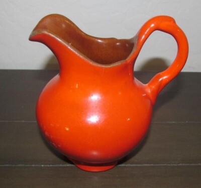 Frankoma Small Pitcher 40A Creamer Vintage Mid-Century Brick Orange Red Brown-image
