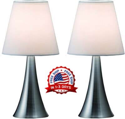 Lampara De Mesa Valencia Mini Touch De Niquel Cepillado 2 PACK Nuevo 2022-image