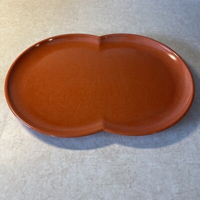 Vintage Mid Century Modern Branchell Color Flyte Burnt Orange Melmac Platter-image