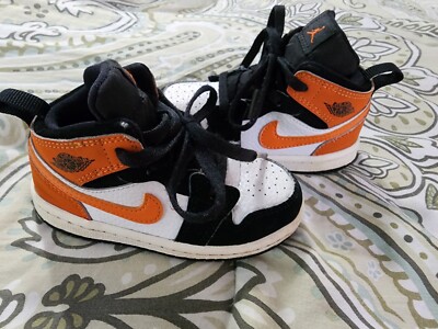 Air Jordan 1 Mid TD Shattered Backboard Starfish Orange Chicago Toddler Size 7C-image