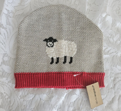 Knit Cotton Hat Creative Co-Op Made in India Sheep Beanie Gray Taupe-image