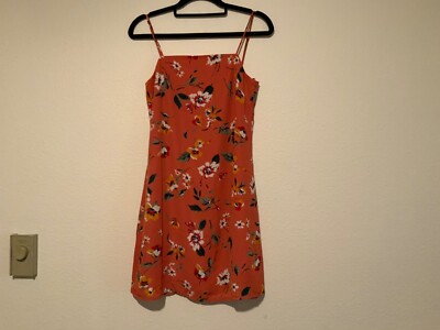 NEW FRANCESCA'S XXS ORANGE FLORAL DRESS-image