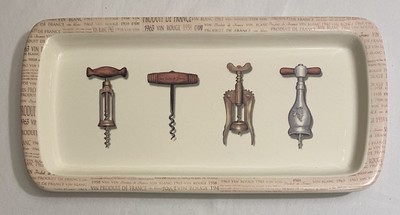 Dolomite Off-White Ceramic Plate/Tray W/Corkscrew Image By Creative Co-Op NEW-image
