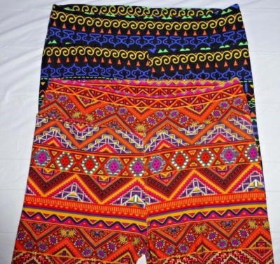 Two Pairs LuLaRoe Black & Orange Aztec Leggings Tall & Curvy-image