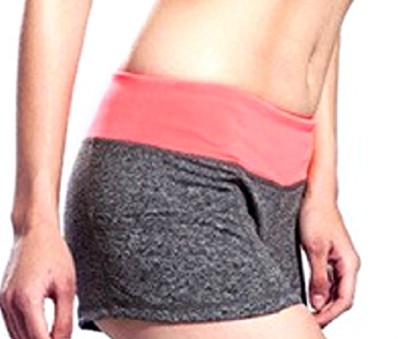 Women's NOVEHEKALI Casual Quick Dry Fitness Shorts , Orange / Gray Ladies Small-image