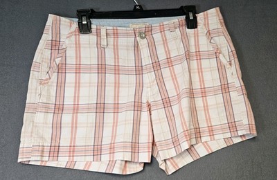 Levis Shorts Size 8 Women Crafted With Pride Plaid Orange Mid Rise-image