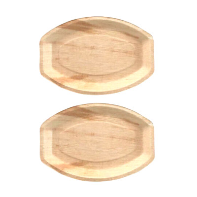 Creative Coop DF4294 Dried Areca Palm Leaf Dinner Plates Set of 6-image