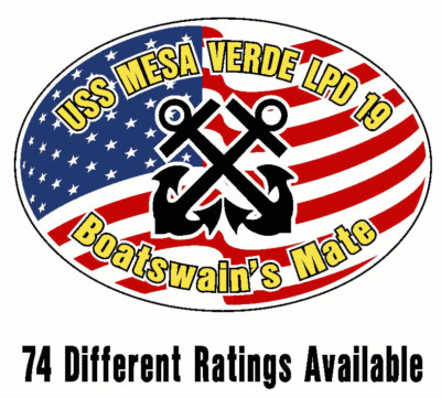 USS MESA VERDE LPD 19 Oval Decal / Sticker Military USN U S Navy S05B-image