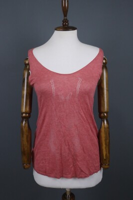 Zadig & Voltaire Joss Bis Cop Pink Sleeveless Tank Top Shirt Size S-image