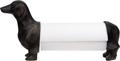 Creative Co-Op Dachshund Dog Paper Towel Holder Entertaining Tools, Bronze -image