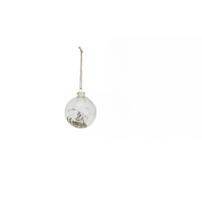 Creative Co-op Dried Botanical Tiny Stems with Flowers Glass Ball Ornament-image