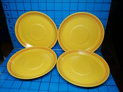 Mikasa Spectrum PAPAYA Orange Yellow Saucers Dessert ONLY no cups Set of 4 VNC-image