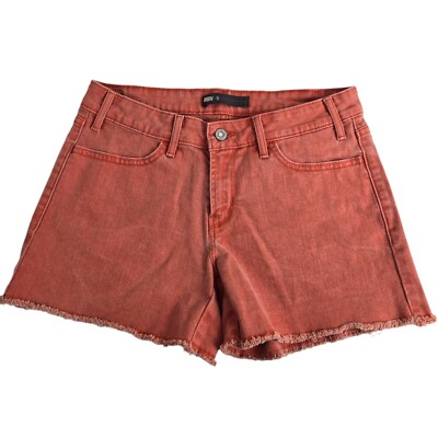 Levi's Orange Women's Size 8 Cut-Off Denim Frayed Hem Jean Shorts-image