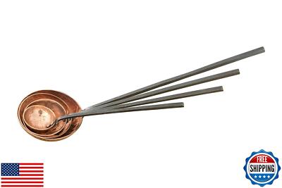 Creative Co-Op Farmhouse Textured Copper Ladles with Metal Handles, Set of 4 -image