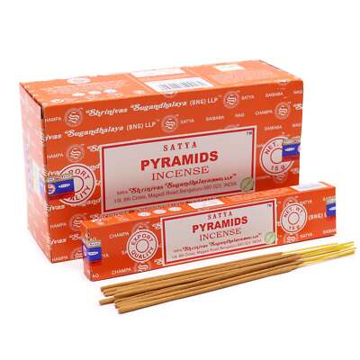 Satya Pyramid Incense Joss Sticks Pack of 12X15g Each Packs 180 Incense Sticks-image