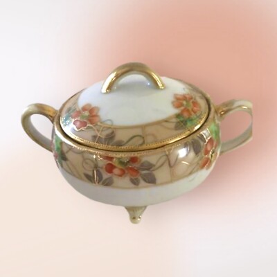 Orange Blossom Nippon Cream & Sugar Set Vintage Japan-image