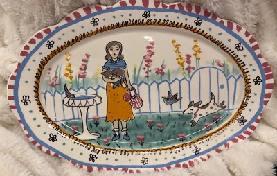 CREATIVE CO-OP Decorative OVAL PLATTER - 
