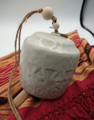 Creative Co-op Textured Stoneware Bell Decorative Cottage Core Farmhouse Chic-image
