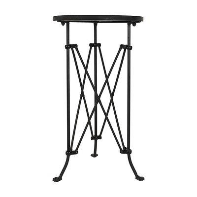 Creative Co-Op Round Metal Side Table with Claw Feet, Black-image