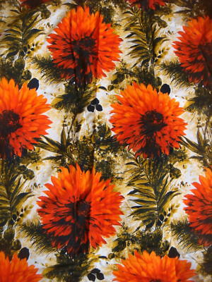 2 x Vintage Mid Century GIRA SOLE Screen Printed by Wemco Curtains 88
