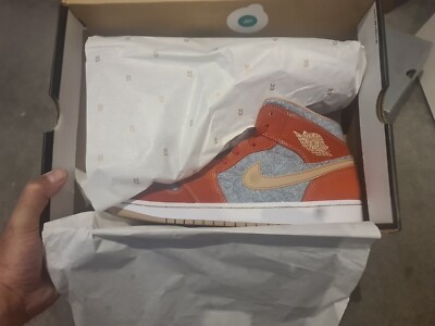 Size 12 - Air Jordan 1 Mid Denim Red-image