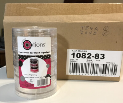 Creative Options COP1082-83 Organizer Four Stack Bead Jar; Pack of 3.    0069-image