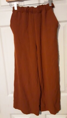 Hm Womens Orange Elastic Waist Pants 2-image