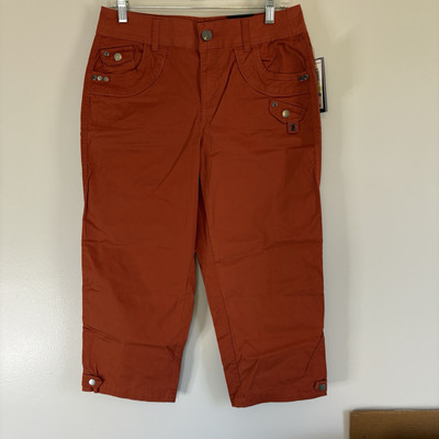 Style & Co Retro Charm Sienna Orange Carpi Pants Women's Size 4 Mid Rise-image