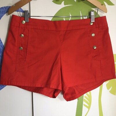 J.Crew Coral Orange Nautical Mid Rise Shorts Sz 8-image