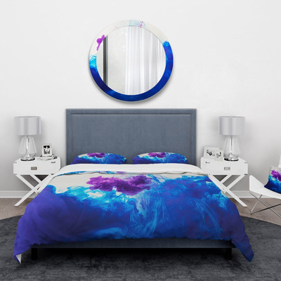 Designart 'Blue and Purple Ink Composition' Mid-Century-image