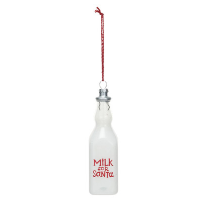 Creative Co-op Milk Bottle Glass Ornament Bauble-image