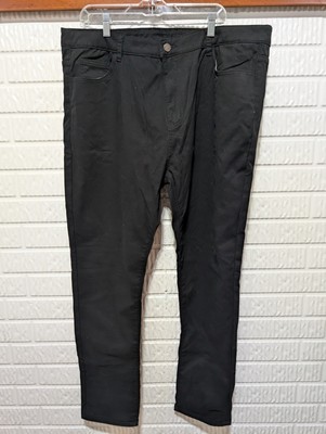 Unbranded Men's Orange Fleece Lined & Black Mid-Rise Jeans Size 42 Waist-image