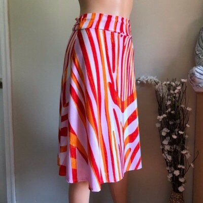 LuLaRoe Women’s Orange/Red Midi Skirt Size Small-image