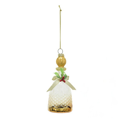 Creative Co-op Gold Decanter Glass Ornament Bauble-image