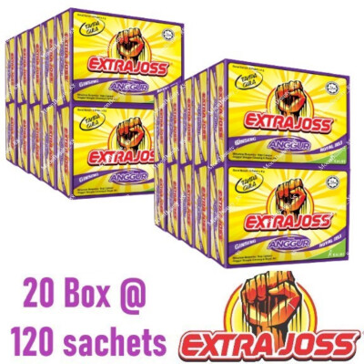 20 BOX @ 120 Sachet Extra Joss Grape Flavour Sugar Free Energy Drink Powder-image